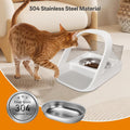 Stainless Steel Bowl for Automatic Microchip Cat Pet Feeder, Design for Keeping Food Fresh and Reducing Odor, 2 Pcs+1 Grey Mat