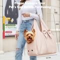 Dog Purse Carrier for Small Dogs, Soft Dog Tote Bag Carrier with 4 Large Pockets, No Collapse, Lightweight, Smart Zipper Lock, Comfortable Puppy Cats Rabbit Carrier for Travel, Outdoor(Pink)