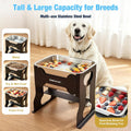 2.4 Gallon Elevated Large Dog Water Bowl,14" Raised Stainless Steel Bowl with Stand for Large Breed, Full Metal Dog Feeding Station for Relief Joint Pressure, Easy Clean for Indoor & Outdoor Uses
