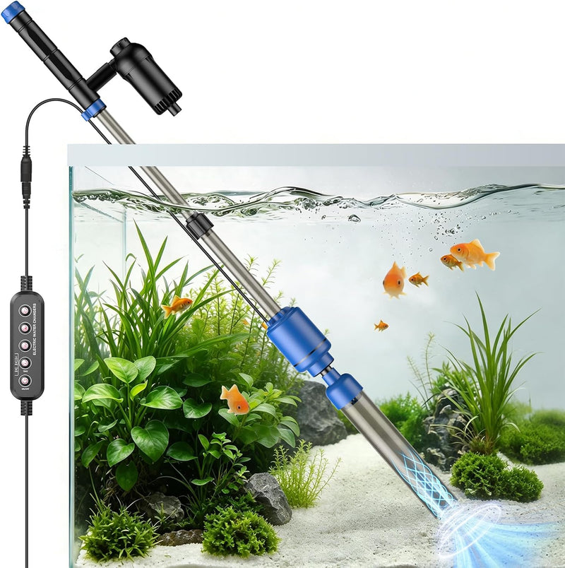 bedee Aquarium Vacuum Gravel Cleaner, 24W Electric Fish Tank Cleaner Vacuum, 6 in 1 Multifunctional Aquarium Cleaner for