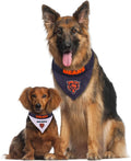 NFL DOG BANDANA - CHICAGO BEARS REVERSIBLE PET BANDANA. 2 Sided Sports Bandana with a PREMIUM Embroidery TEAM LOGO, Larg