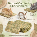 Sukh Bunny Mat, Grass Mats for Rabbits - 2 Pack Natural Woven Hay Cage Bed