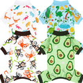 XPUDAC 4 Pack Dog Pajamas Soft Strechy Summer Doggie Clothes for Small Medium Dogs Boy Girl Dog Onesie Puppy Pjs Cat Apparel-Small
