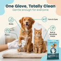 Uproot Clean Pet Grooming Gloves: Deodorizing & Grooming, 1-Month Supply