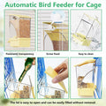 Hamiledyi Automatic Bird Feeder No Mess Bird Cage Feeder Transparent Acrylic Parrot Seed Food Container with Perch Cage 
