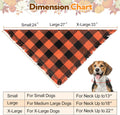 Kytely Fall Dog Bandana, 2Pack Halloween Bandanas for Dogs, Plaid Dog Scarf
