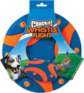 Chuckit! Whistle Flight Fetch Toy, Orange/Blue, for Medium to Large Dogs