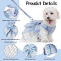 Potchen 4 Pcs Plaid Dog Dresses, XS, 11 in
