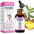 Collagen for Cats, Cat Collagen Liquid Drops for Cats with Biotin, MSM & Ginger Digestive & Immunity Support, Itch Relief, Skin & Coat and Joint Health, Cat Supplement 60ml