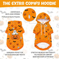 Dog Halloween Hoodie for Small Medium Dogs - Comfort Dog Halloween Hooded Sweatshirt with Pocket and Leash Hole for Fall