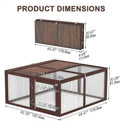 Portable Chicken Coop Run, Folding Rabbit Hutch, Brown