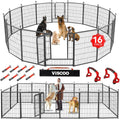 VISCOO Dog Playpen Outdoor, 16 Panels 40" High Metal Dog Fence with Gate, Pet Fence for Large/Small Dogs, Portable Dog Fence for RV Camping, Yard