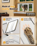 SAKSUN Cat Door for Window Weatherproof: Aluminum Frame Flap Pet Door Quick Fit Window Insert - Easy Adjustable to Fit Windows Width 27"-32" - 4 Secure Lock Modes with Magnetic Closure for Dog Cats