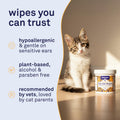 Petpost | Cat Ear Cleaner Wipes - Ultra Soft Cotton Pads in Coconut Oil Solution - Treatment for Removing Cat Ear Dirt & Wax 100 ct.