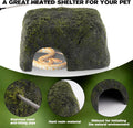 Reptile Heated Rock Bearded Dragon Basking Platform with Hide Cave,12V Thermostatic Heat Rocks Reptiles Habitat Decor Ac