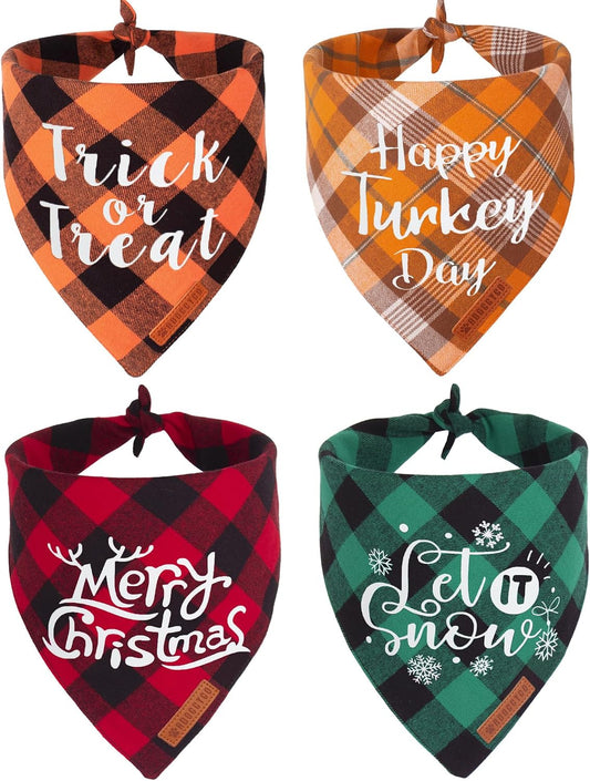 ADOGGYGO Halloween Thanksgiving Christmas Holiday Dog Bandanas