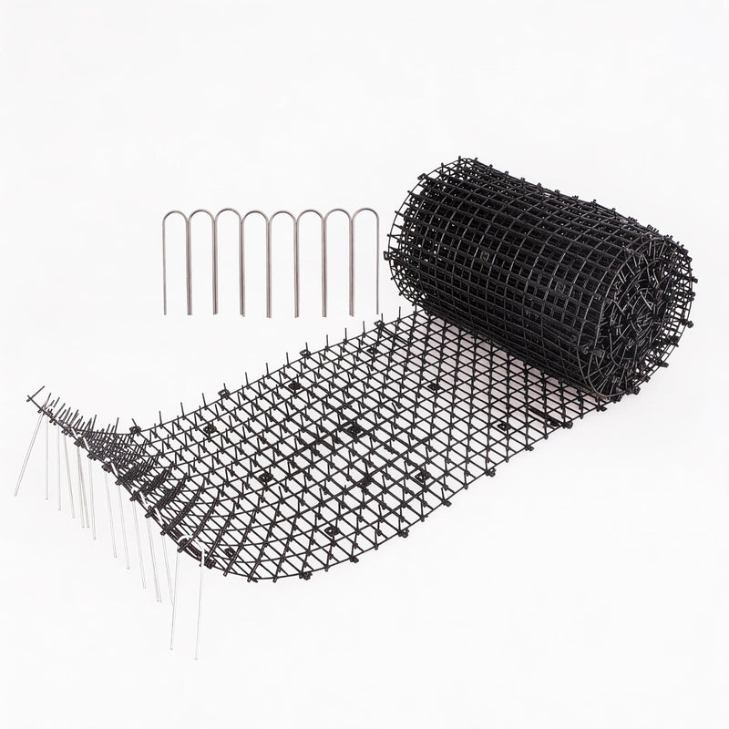 Vtedu Cat Scat Mat 6.5FT, Humane Spike Deterrent for Outdoor Garden Lawn, Flexible Roll with Ground Staples Included and Easy Installation Guide