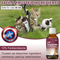 Fenbendazole for Wormers, Dewormer for Cats & Kitten, Tapeworms Roundworms & Hookworms, 150 mL