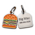 Custom Burger Pet Tag for Cat or Dog - Cheeseburger by Pugs2Persians