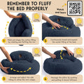 PetJett Calming Dog Bed Medium Size Dog - 30'' Donut Bed, Washable Dog Bed, Anti-Slip & Super Soft Fluffy Plush Round Dog Bed, Anti-Anxiety Premium Comfort Pet Bed, Fits Dogs Upto 45 lbs - Dark Grey