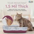 Alfapet Cat Litter Box Liners Large 12 Count - Tear-Resistant Cat Litter Bags - Waterproof Kitty Litter Liners - Fits Litterbox Pan Sizes Medium and Large, 31" x 17", 20 lb Capacity