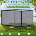 Outdoor Dog Kennel Side Shade Screen Only, Fits 8' x 4' x 6' Cage, 95% Sun Shade Cover Breathable Mesh, Mosquito Barrier