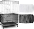 Shappy 2 Pieces Adjustable Bird Cage Seed Catcher Birdcage Cover Nylon Mesh Netting Soft Skirt Guard for Parrot Parakeet