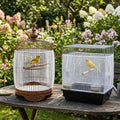 Fiyooau 2Pcs Bird Cage Seed Catcher, Adjustable Bird Cage Skirt Cover, White Stretchy Birds Cages Netting for Round Square Parrot Parakeet Macaw African Cages