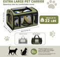 Extra-Large Cat Carrier, Soft-Sided Collapsible Pet Carrier up to 22 lbs