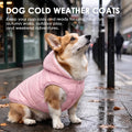 SAWMONG Dog Winter Coat,Warm Fleece Lined Dog Jacket with Leash Hole & Hood