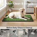 Dog Grass Pad with Tray 35"x23" Large Dog Litter Box, Artificial Grass for Dogs Potty with 3 Disposable Mats & EVA Base,