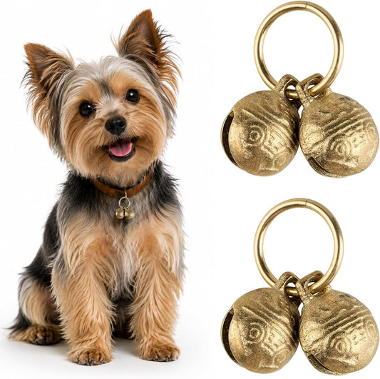 Copper Bells for Dog Collars,Brass Dog Bells, Extra Loud for Pet Tracking, Anti Theft for Little Puppy & Kitten, Anti Lo