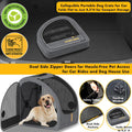 PAWZIDEA Portable Dog Crate for Car Travel, Collapsible Pet Travel Crates for Medium & Large Dogs, Enclosed Soft-Sided Car Kennel Carrier for Backseat, Secures w/Seatbelt & Headrest Strap, Chew-Proof