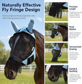 Breathable Horse Fly Mask with Ears and Nose Fringe