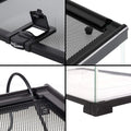 REPTI ZOO Full Glass 15 Gallon Reptile Tank, Medium Reptile Terrarium for Gecko Hermit Crab Hognose Snake etc, Top Scree