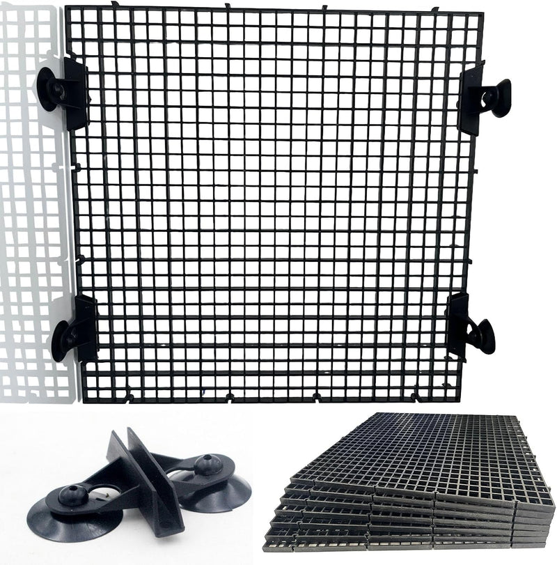 Black Aquarium Divider Panel Fish Tank Separator Plastic Grid