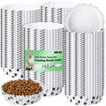 meekoo 600 Pcs Large Pet Disposable Feeding Bowls Liner Bulk Cat Food Bowls Small Paper Dish Paper Liner for Small Dogs Cats Dish Wet Food Feeding Station(White,Paw)