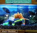 MAIBAOTA Natural Black Obsidian Crystal Quartz Rocks Chips Vase Filler Rocks for Succulent Plant Small Fish Tank Aquariu