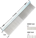 Metal Dog Grooming Comb for Shedding Tangles,Knots,Mats.Dog Combs With Long Wide Tooth for Long Thick Curly Hair Metal Pet Comb for Poodles and Goldendoodles Dematting.7.5INCHES.(Blue)