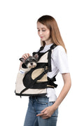 Dog Carriers for Small Dogs,Dog Backpack with 2 Pocket for Travel,Comfortable Dog Front Carrier Suitable for Dogs 8-18 pounds Machine Washable (Beige)
