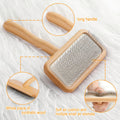 Carpet Rake Sheepskin Wool Brush and Cleaner Comb, Wood, 2PCS (Big+Small)