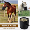 2 Pcs Horse Feed Bag, Heavy Duty Mesh Feeder with Adjustable Strap, Black