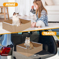 4 PCS Disposable Litter Boxes for Cats, Foldable Cardboard Cat Litter Box, Portable Waterproof Travel Litter Box for Cats（16.7x12.8x5.3 Inch）