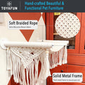 TOYAFUN Cat Wall Shelves, Perches, Hammocks, Beds - Solid Metal Frame for Sleeping, Playing, Climbing, Lounging