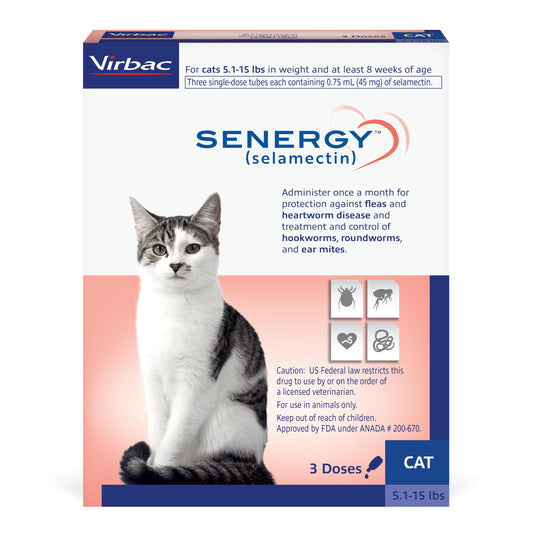 SENERGY® (selamectin) for Cats 5.1-15 lbs, 3 Pack