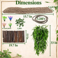 HERCOCCI Bearded Dragon Tank Accessories, 9Pcs Reptile Plants Vines Hammock Bridge Jungle Climber with Suction Cups Terr