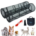 ITENT Cat Play Tunnel-for Indoor and Outdoor, Cat Play House, Cat Enclosures Easy to Connect with Two Zipper Doors,Product Size 59'' x 18'',2pcs /Set,Black,2 Packs