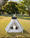OAOAPLOS® Cat Tent and Dog Tent Bed Teepee, Indoor Dog Tent with Cushion, Small Pet Tent for Dogs and Cats, Cozy Cat Tee