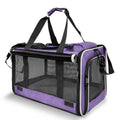 GAPZER Carrying Bag for Yorkie Dog Travel Kennel Ventilated Softside Pet Carrier Tiny Dog Crate for Teacup Poodle 12lb Large Kitty Transport Cage with Cover Chihuahua Supply Purple