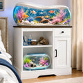 Heybly 20-29-37 Gal Fish Tank Stand with Power Outlets & Cabinet HAS012WWB